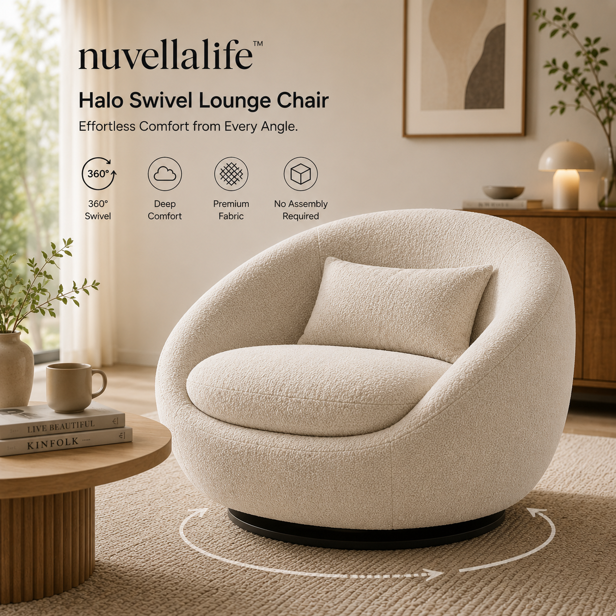 nuvellalife™ Halo Swivel Lounge Chair